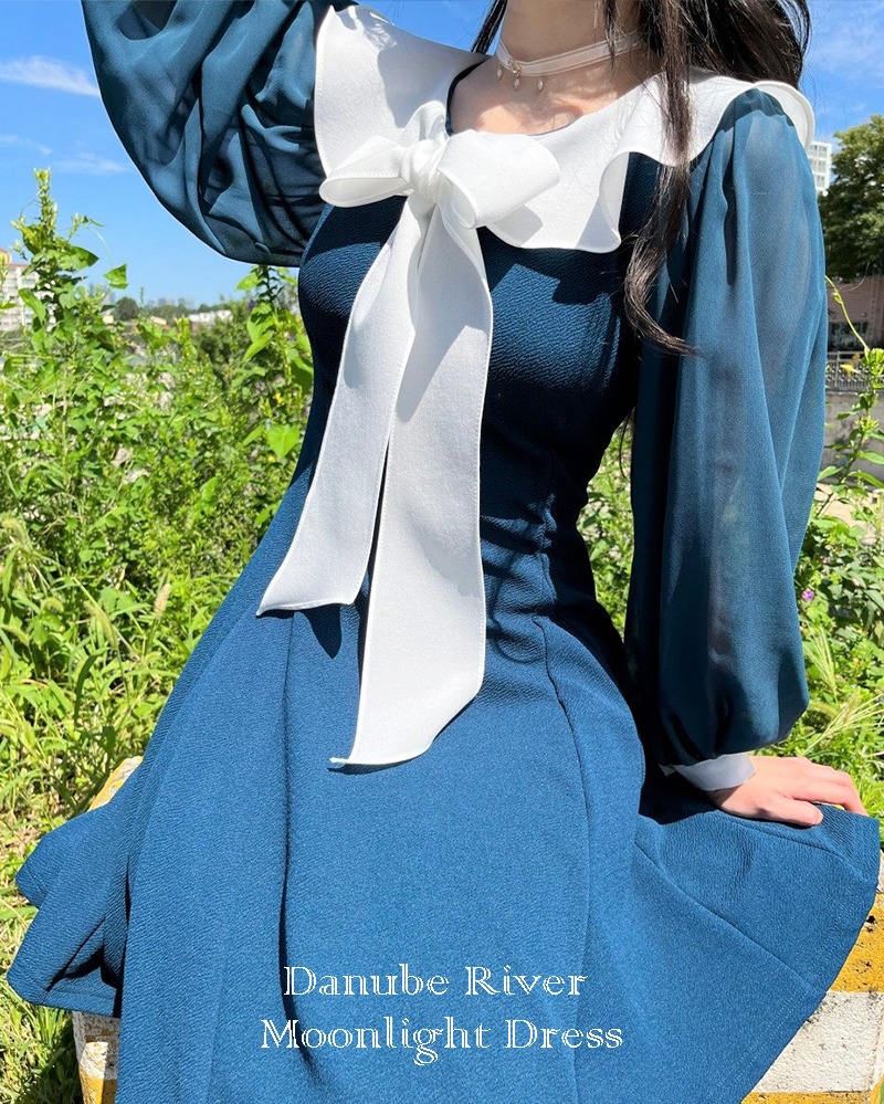 다뉴브강 달빛원피스 (청록,블랙) Danube River Moonlight Dress